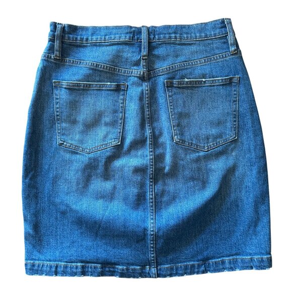 J.Crew Womens Skirt L Blue Denim Button-Front Cotton Blend Casual - Picture 2 of 6